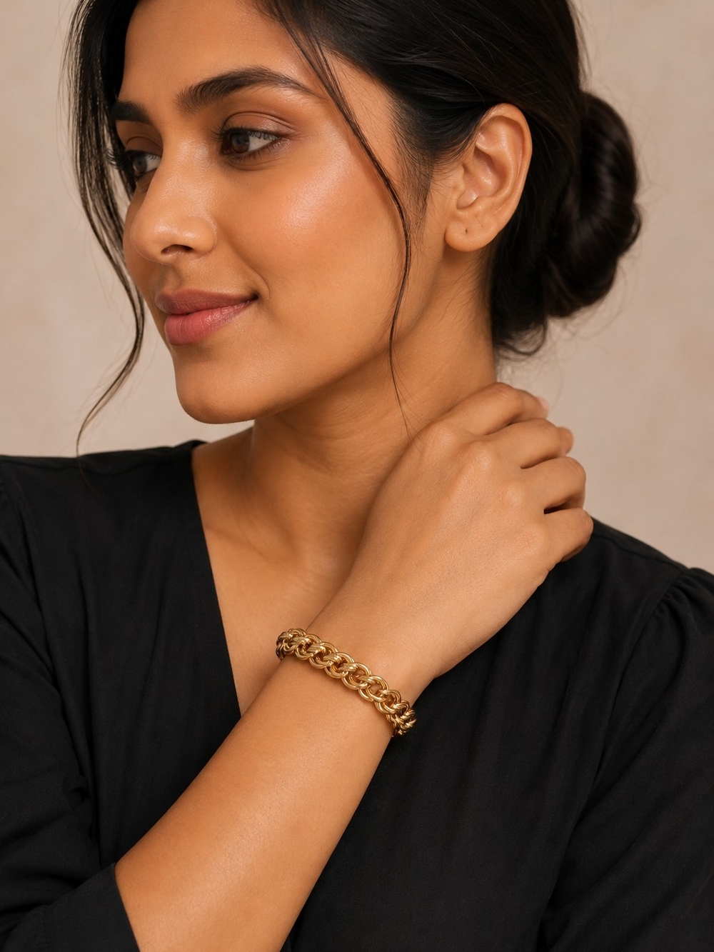 Classic Gold Chain Link Bracelet - Women's Jewelry
